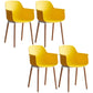 Scandinavian Dining Arm Chair Solid Back Chair with Wood Legs for Home Use Yellow Set of 4 Wood Clearhalo ' kitchen&dining_furn' 'Dining Chairs' 'Dining Tables & Seating' 'dining_chair' 'Furniture' 'furniture_dining_chair' 'Kitchen & Dining Furniture' 'kitchen' 3468008