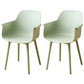 Scandinavian Dining Arm Chair Solid Back Chair with Wood Legs for Home Use Green Set of 2 Plastic Clearhalo ' kitchen&dining_furn' 'Dining Chairs' 'Dining Tables & Seating' 'dining_chair' 'Furniture' 'furniture_dining_chair' 'Kitchen & Dining Furniture' 'kitchen' 3468012
