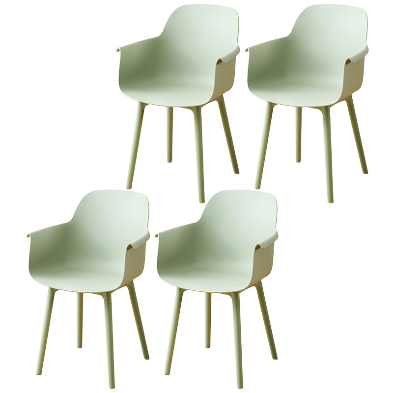 Scandinavian Dining Arm Chair Solid Back Chair with Wood Legs for Home Use Green Set of 4 Plastic Clearhalo ' kitchen&dining_furn' 'Dining Chairs' 'Dining Tables & Seating' 'dining_chair' 'Furniture' 'furniture_dining_chair' 'Kitchen & Dining Furniture' 'kitchen' 3468013