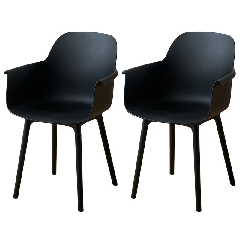 Scandinavian Dining Arm Chair Solid Back Chair with Wood Legs for Home Use Black Set of 2 Plastic Clearhalo ' kitchen&dining_furn' 'Dining Chairs' 'Dining Tables & Seating' 'dining_chair' 'Furniture' 'furniture_dining_chair' 'Kitchen & Dining Furniture' 'kitchen' 3468014