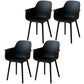Scandinavian Dining Arm Chair Solid Back Chair with Wood Legs for Home Use Black Set of 4 Plastic Clearhalo ' kitchen&dining_furn' 'Dining Chairs' 'Dining Tables & Seating' 'dining_chair' 'Furniture' 'furniture_dining_chair' 'Kitchen & Dining Furniture' 'kitchen' 3468015