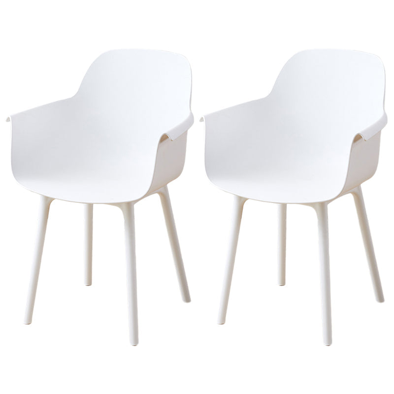 Scandinavian Dining Arm Chair Solid Back Chair with Wood Legs for Home Use White Set of 2 Plastic Clearhalo ' kitchen&dining_furn' 'Dining Chairs' 'Dining Tables & Seating' 'dining_chair' 'Furniture' 'furniture_dining_chair' 'Kitchen & Dining Furniture' 'kitchen' 3468018