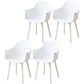 Scandinavian Dining Arm Chair Solid Back Chair with Wood Legs for Home Use White Set of 4 Plastic Clearhalo ' kitchen&dining_furn' 'Dining Chairs' 'Dining Tables & Seating' 'dining_chair' 'Furniture' 'furniture_dining_chair' 'Kitchen & Dining Furniture' 'kitchen' 3468019