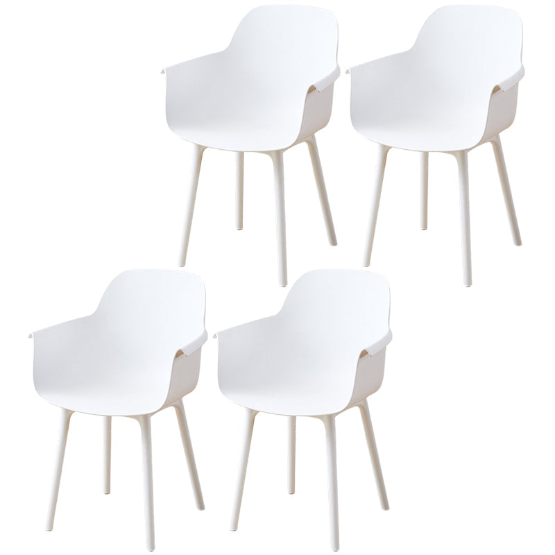 Scandinavian Dining Arm Chair Solid Back Chair with Wood Legs for Home Use White Set of 4 Plastic Clearhalo ' kitchen&dining_furn' 'Dining Chairs' 'Dining Tables & Seating' 'dining_chair' 'Furniture' 'furniture_dining_chair' 'Kitchen & Dining Furniture' 'kitchen' 3468019