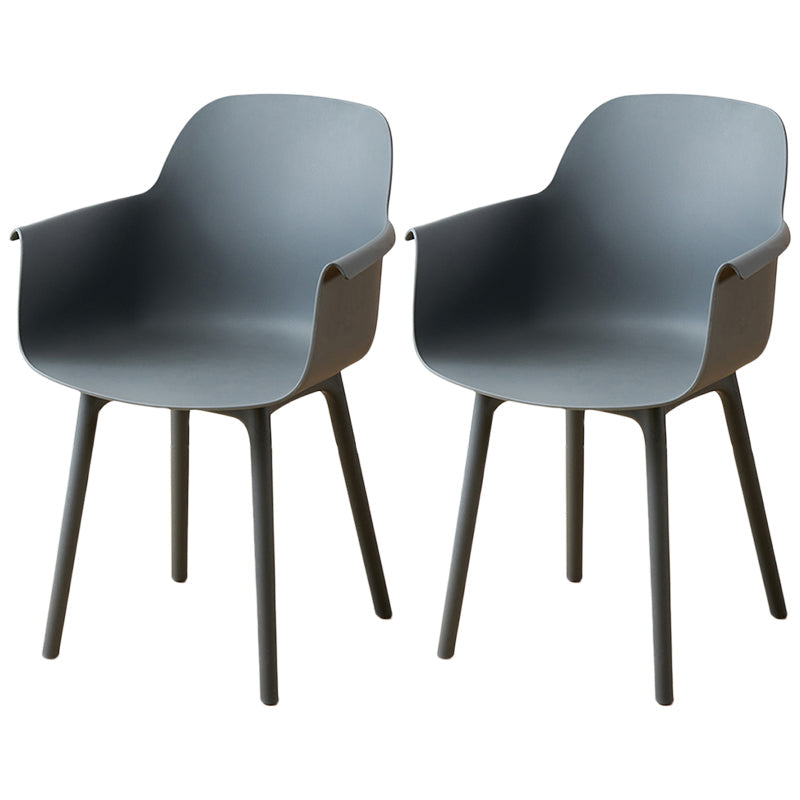 Scandinavian Dining Arm Chair Solid Back Chair with Wood Legs for Home Use Grey Set of 2 Plastic Clearhalo ' kitchen&dining_furn' 'Dining Chairs' 'Dining Tables & Seating' 'dining_chair' 'Furniture' 'furniture_dining_chair' 'Kitchen & Dining Furniture' 'kitchen' 3468020