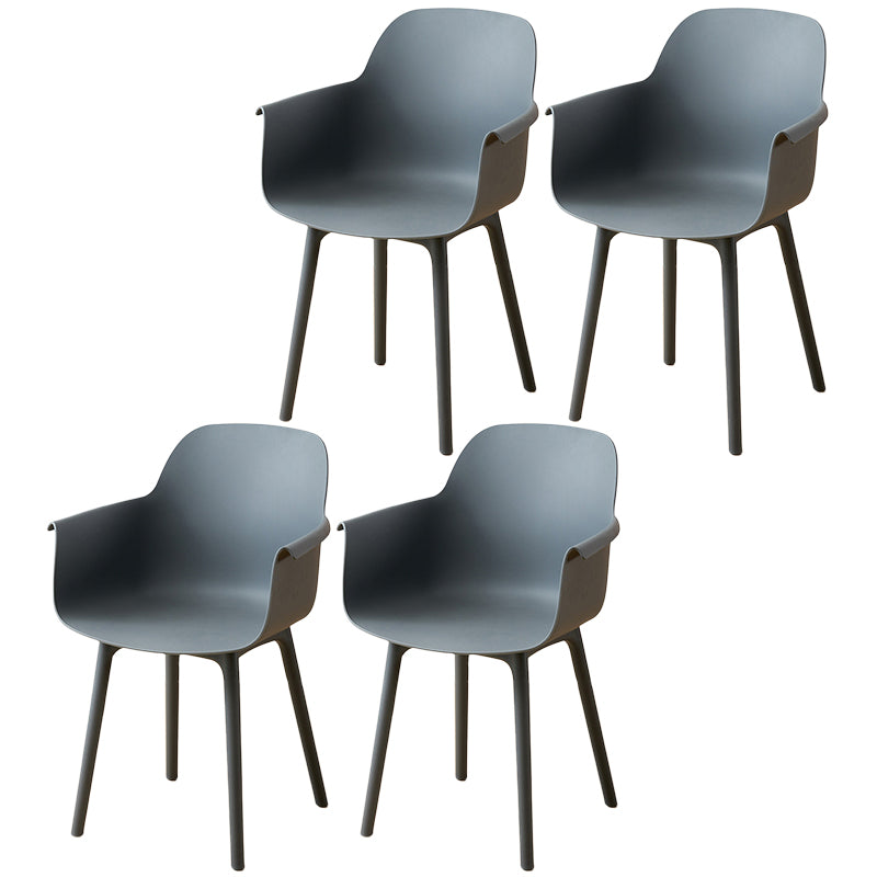 Scandinavian Dining Arm Chair Solid Back Chair with Wood Legs for Home Use Grey Set of 4 Plastic Clearhalo ' kitchen&dining_furn' 'Dining Chairs' 'Dining Tables & Seating' 'dining_chair' 'Furniture' 'furniture_dining_chair' 'Kitchen & Dining Furniture' 'kitchen' 3468021