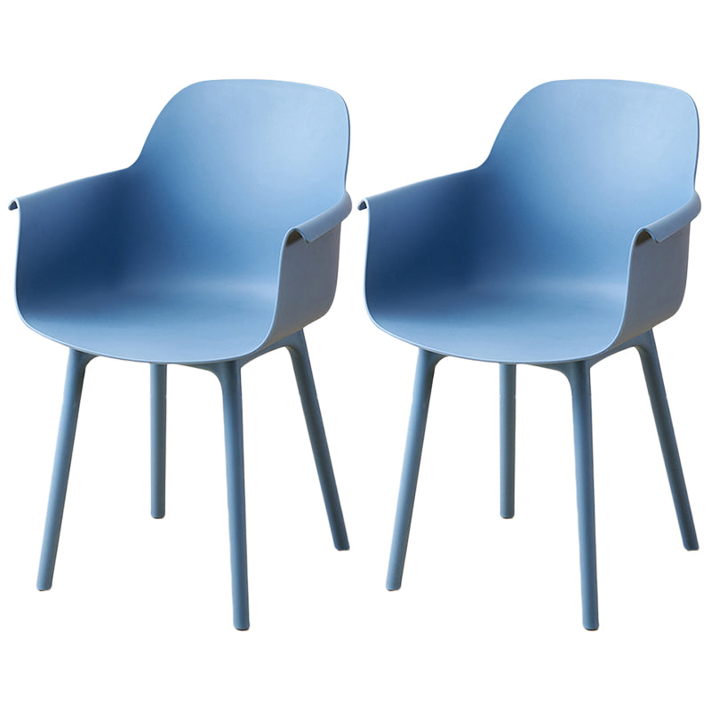 Scandinavian Dining Arm Chair Solid Back Chair with Wood Legs for Home Use Blue Set of 2 Plastic Clearhalo ' kitchen&dining_furn' 'Dining Chairs' 'Dining Tables & Seating' 'dining_chair' 'Furniture' 'furniture_dining_chair' 'Kitchen & Dining Furniture' 'kitchen' 3468024