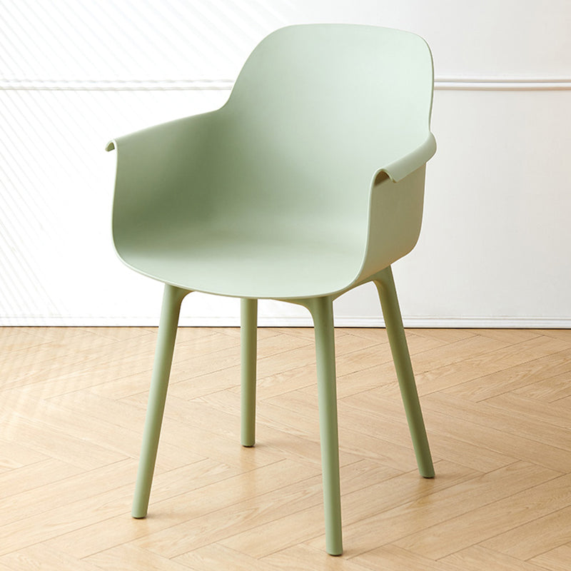 Scandinavian Dining Arm Chair Solid Back Chair with Wood Legs for Home Use Green 1 Piece Plastic Clearhalo ' kitchen&dining_furn' 'Dining Chairs' 'Dining Tables & Seating' 'dining_chair' 'Furniture' 'furniture_dining_chair' 'Kitchen & Dining Furniture' 'kitchen' 3468026