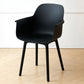Scandinavian Dining Arm Chair Solid Back Chair with Wood Legs for Home Use Black 1 Piece Plastic Clearhalo ' kitchen&dining_furn' 'Dining Chairs' 'Dining Tables & Seating' 'dining_chair' 'Furniture' 'furniture_dining_chair' 'Kitchen & Dining Furniture' 'kitchen' 3468027