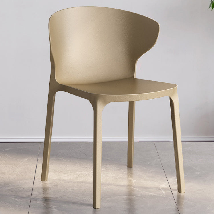 Contemporary Plastic Dining Chair 15.5'' Wide Wingback Side Chair for Home Use Khaki 1 Piece Clearhalo ' kitchen&dining_furn' 'Dining Chairs' 'Dining Tables & Seating' 'dining_chair' 'furn' 'furn_dining_chair' 'Furniture' 'furniture_dining_chair' 'Kitchen & Dining Furniture' 'kitchen' 3468031