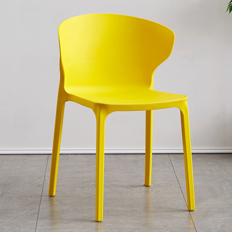 Contemporary Plastic Dining Chair 15.5'' Wide Wingback Side Chair for Home Use Yellow 1 Piece Clearhalo ' kitchen&dining_furn' 'Dining Chairs' 'Dining Tables & Seating' 'dining_chair' 'furn' 'furn_dining_chair' 'Furniture' 'furniture_dining_chair' 'Kitchen & Dining Furniture' 'kitchen' 3468033
