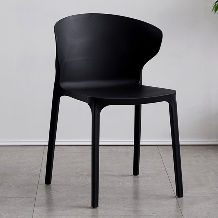 Contemporary Plastic Dining Chair 15.5'' Wide Wingback Side Chair for Home Use Black 1 Piece Clearhalo ' kitchen&dining_furn' 'Dining Chairs' 'Dining Tables & Seating' 'dining_chair' 'furn' 'furn_dining_chair' 'Furniture' 'furniture_dining_chair' 'Kitchen & Dining Furniture' 'kitchen' 3468043