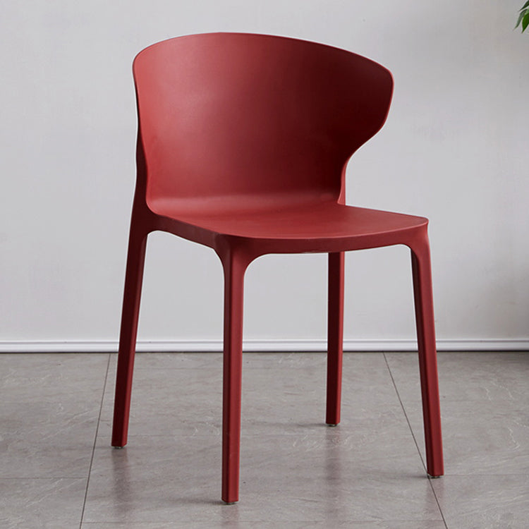 Contemporary Plastic Dining Chair 15.5'' Wide Wingback Side Chair for Home Use Burgundy 1 Piece Clearhalo ' kitchen&dining_furn' 'Dining Chairs' 'Dining Tables & Seating' 'dining_chair' 'furn' 'furn_dining_chair' 'Furniture' 'furniture_dining_chair' 'Kitchen & Dining Furniture' 'kitchen' 3468044