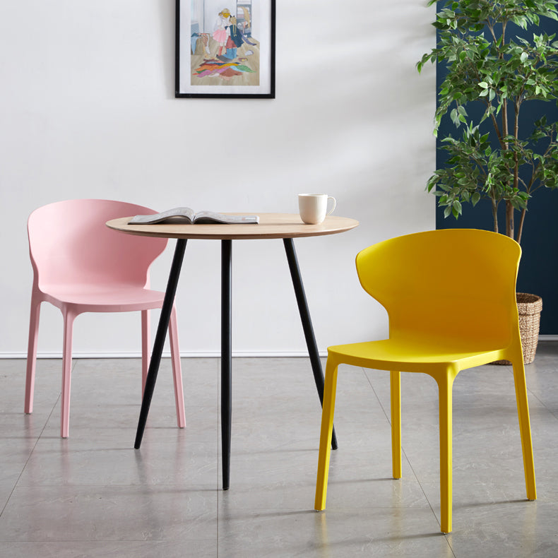 Contemporary Plastic Dining Chair 15.5'' Wide Wingback Side Chair for Home Use Clearhalo ' kitchen&dining_furn' 'Dining Chairs' 'Dining Tables & Seating' 'dining_chair' 'furn' 'furn_dining_chair' 'Furniture' 'furniture_dining_chair' 'Kitchen & Dining Furniture' 'kitchen' 3468056