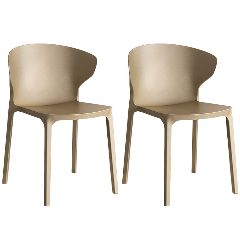 Contemporary Plastic Dining Chair 15.5'' Wide Wingback Side Chair for Home Use Khaki 2 Piece Set Clearhalo ' kitchen&dining_furn' 'Dining Chairs' 'Dining Tables & Seating' 'dining_chair' 'furn' 'furn_dining_chair' 'Furniture' 'furniture_dining_chair' 'Kitchen & Dining Furniture' 'kitchen' 3468059