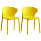 Contemporary Plastic Dining Chair 15.5'' Wide Wingback Side Chair for Home Use Yellow 2 Piece Set Clearhalo ' kitchen&dining_furn' 'Dining Chairs' 'Dining Tables & Seating' 'dining_chair' 'furn' 'furn_dining_chair' 'Furniture' 'furniture_dining_chair' 'Kitchen & Dining Furniture' 'kitchen' 3468063