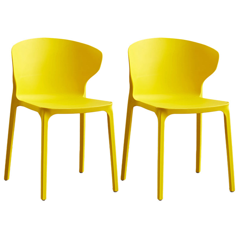 Contemporary Plastic Dining Chair 15.5'' Wide Wingback Side Chair for Home Use Yellow 2 Piece Set Clearhalo ' kitchen&dining_furn' 'Dining Chairs' 'Dining Tables & Seating' 'dining_chair' 'furn' 'furn_dining_chair' 'Furniture' 'furniture_dining_chair' 'Kitchen & Dining Furniture' 'kitchen' 3468063