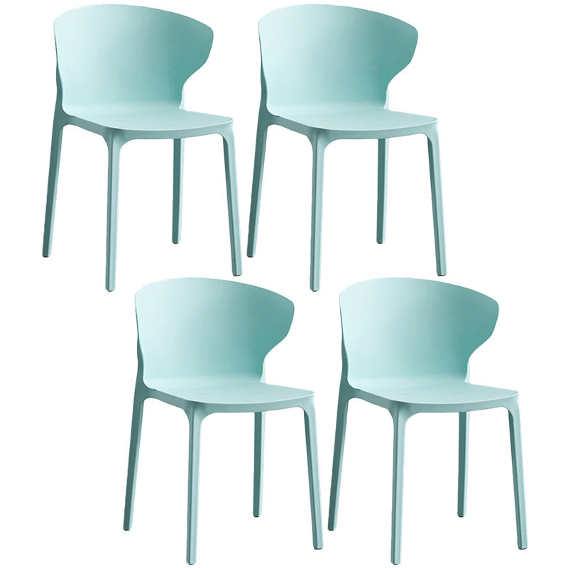 Contemporary Plastic Dining Chair 15.5'' Wide Wingback Side Chair for Home Use Blue 4 Piece Set Clearhalo ' kitchen&dining_furn' 'Dining Chairs' 'Dining Tables & Seating' 'dining_chair' 'furn' 'furn_dining_chair' 'Furniture' 'furniture_dining_chair' 'Kitchen & Dining Furniture' 'kitchen' 3468068
