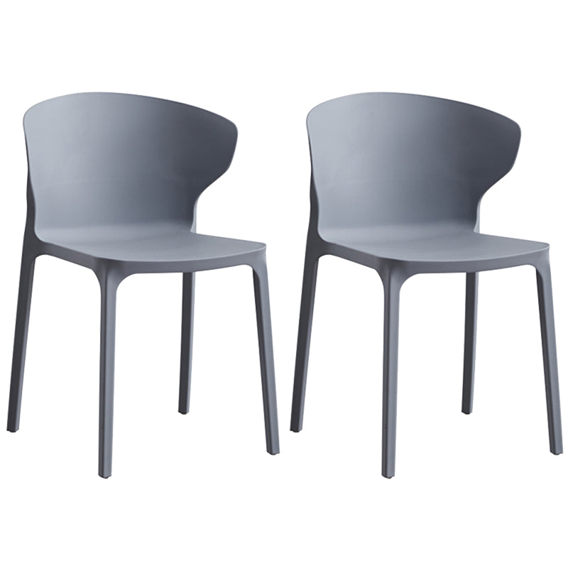 Contemporary Plastic Dining Chair 15.5'' Wide Wingback Side Chair for Home Use Grey 2 Piece Set Clearhalo ' kitchen&dining_furn' 'Dining Chairs' 'Dining Tables & Seating' 'dining_chair' 'furn' 'furn_dining_chair' 'Furniture' 'furniture_dining_chair' 'Kitchen & Dining Furniture' 'kitchen' 3468069