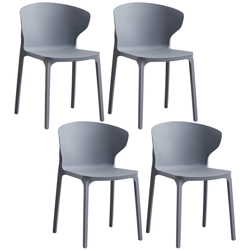 Contemporary Plastic Dining Chair 15.5'' Wide Wingback Side Chair for Home Use Grey 4 Piece Set Clearhalo ' kitchen&dining_furn' 'Dining Chairs' 'Dining Tables & Seating' 'dining_chair' 'furn' 'furn_dining_chair' 'Furniture' 'furniture_dining_chair' 'Kitchen & Dining Furniture' 'kitchen' 3468070