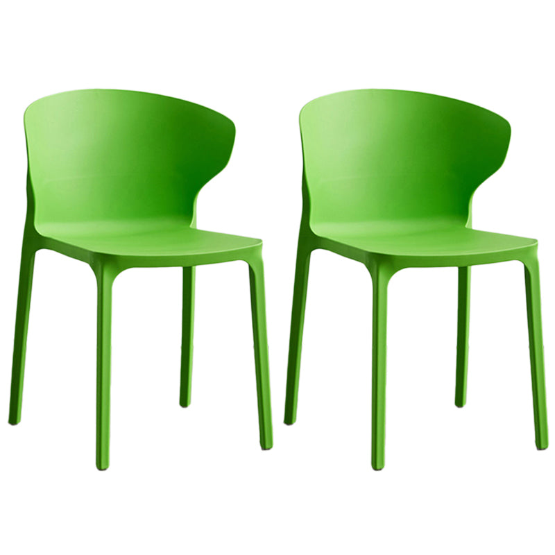 Contemporary Plastic Dining Chair 15.5'' Wide Wingback Side Chair for Home Use Fluorescent Green 2 Piece Set Clearhalo ' kitchen&dining_furn' 'Dining Chairs' 'Dining Tables & Seating' 'dining_chair' 'furn' 'furn_dining_chair' 'Furniture' 'furniture_dining_chair' 'Kitchen & Dining Furniture' 'kitchen' 3468071