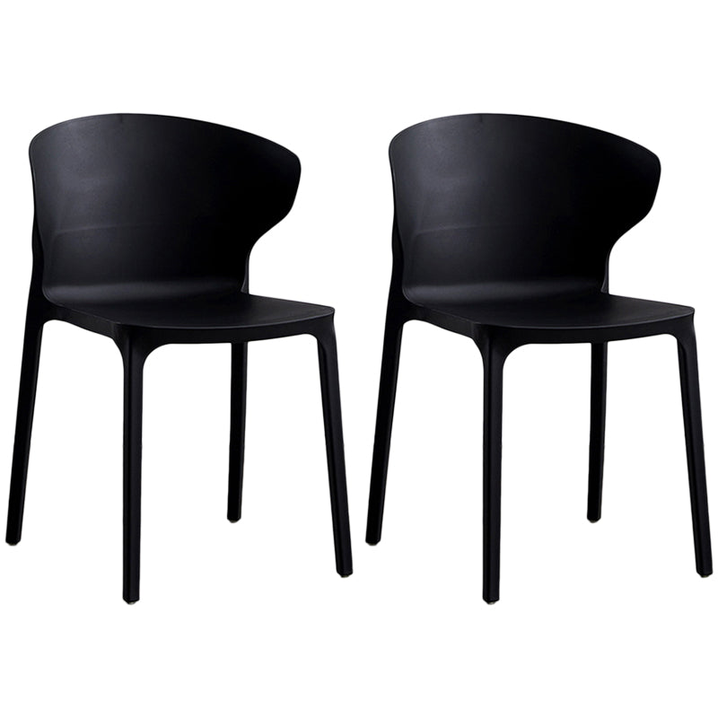 Contemporary Plastic Dining Chair 15.5'' Wide Wingback Side Chair for Home Use Black 2 Piece Set Clearhalo ' kitchen&dining_furn' 'Dining Chairs' 'Dining Tables & Seating' 'dining_chair' 'furn' 'furn_dining_chair' 'Furniture' 'furniture_dining_chair' 'Kitchen & Dining Furniture' 'kitchen' 3468073