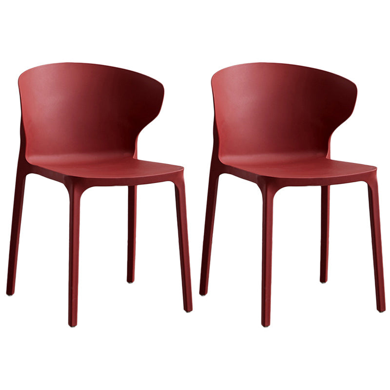Contemporary Plastic Dining Chair 15.5'' Wide Wingback Side Chair for Home Use Burgundy 2 Piece Set Clearhalo ' kitchen&dining_furn' 'Dining Chairs' 'Dining Tables & Seating' 'dining_chair' 'furn' 'furn_dining_chair' 'Furniture' 'furniture_dining_chair' 'Kitchen & Dining Furniture' 'kitchen' 3468075