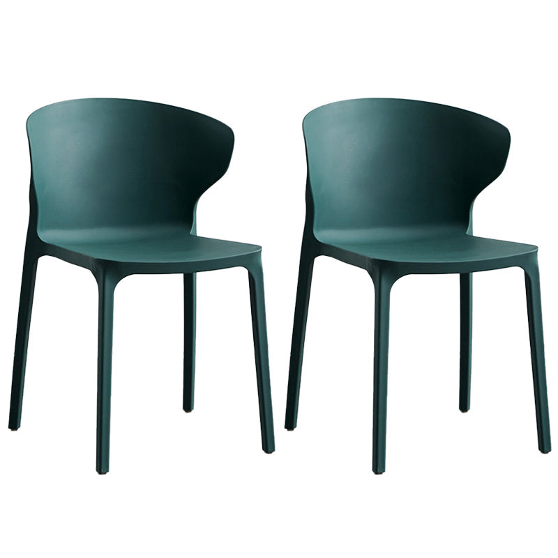 Contemporary Plastic Dining Chair 15.5'' Wide Wingback Side Chair for Home Use Blackish Green 2 Piece Set Clearhalo ' kitchen&dining_furn' 'Dining Chairs' 'Dining Tables & Seating' 'dining_chair' 'furn' 'furn_dining_chair' 'Furniture' 'furniture_dining_chair' 'Kitchen & Dining Furniture' 'kitchen' 3468077