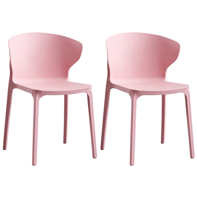 Contemporary Plastic Dining Chair 15.5'' Wide Wingback Side Chair for Home Use Pink 2 Piece Set Clearhalo ' kitchen&dining_furn' 'Dining Chairs' 'Dining Tables & Seating' 'dining_chair' 'furn' 'furn_dining_chair' 'Furniture' 'furniture_dining_chair' 'Kitchen & Dining Furniture' 'kitchen' 3468079