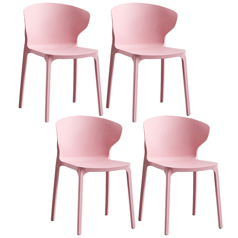 Contemporary Plastic Dining Chair 15.5'' Wide Wingback Side Chair for Home Use Pink 4 Piece Set Clearhalo ' kitchen&dining_furn' 'Dining Chairs' 'Dining Tables & Seating' 'dining_chair' 'furn' 'furn_dining_chair' 'Furniture' 'furniture_dining_chair' 'Kitchen & Dining Furniture' 'kitchen' 3468080