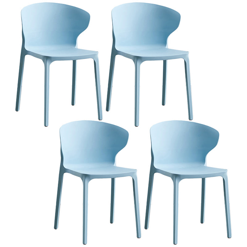 Contemporary Plastic Dining Chair 15.5'' Wide Wingback Side Chair for Home Use Sky Blue 4 Piece Set Clearhalo ' kitchen&dining_furn' 'Dining Chairs' 'Dining Tables & Seating' 'dining_chair' 'furn' 'furn_dining_chair' 'Furniture' 'furniture_dining_chair' 'Kitchen & Dining Furniture' 'kitchen' 3468082