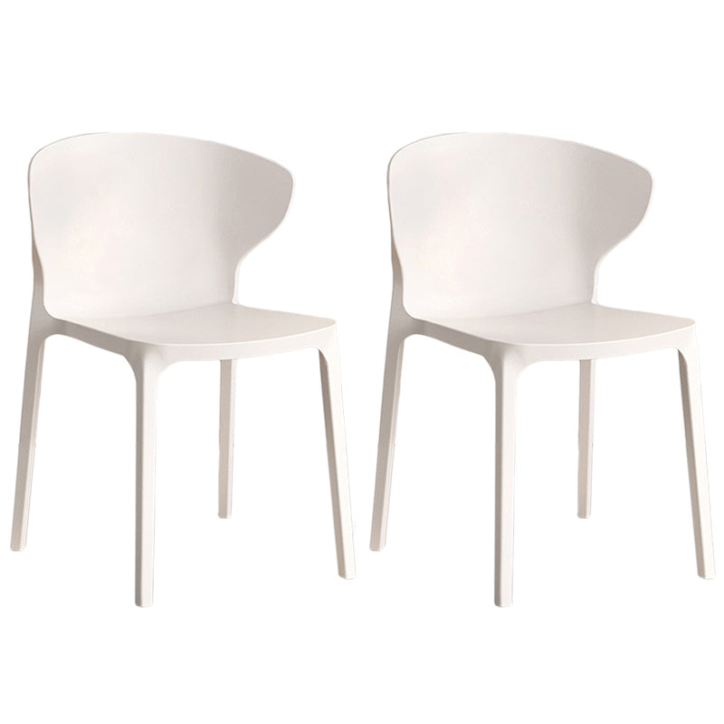 Contemporary Plastic Dining Chair 15.5'' Wide Wingback Side Chair for Home Use White 2 Piece Set Clearhalo ' kitchen&dining_furn' 'Dining Chairs' 'Dining Tables & Seating' 'dining_chair' 'furn' 'furn_dining_chair' 'Furniture' 'furniture_dining_chair' 'Kitchen & Dining Furniture' 'kitchen' 3468083