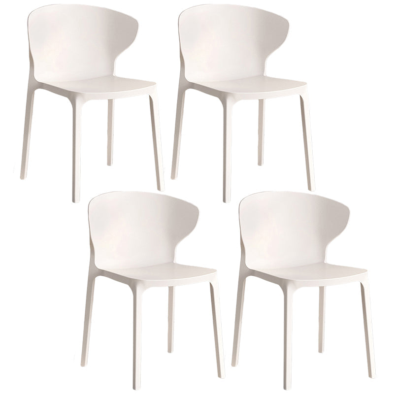 Contemporary Plastic Dining Chair 15.5'' Wide Wingback Side Chair for Home Use White 4 Piece Set Clearhalo ' kitchen&dining_furn' 'Dining Chairs' 'Dining Tables & Seating' 'dining_chair' 'furn' 'furn_dining_chair' 'Furniture' 'furniture_dining_chair' 'Kitchen & Dining Furniture' 'kitchen' 3468084
