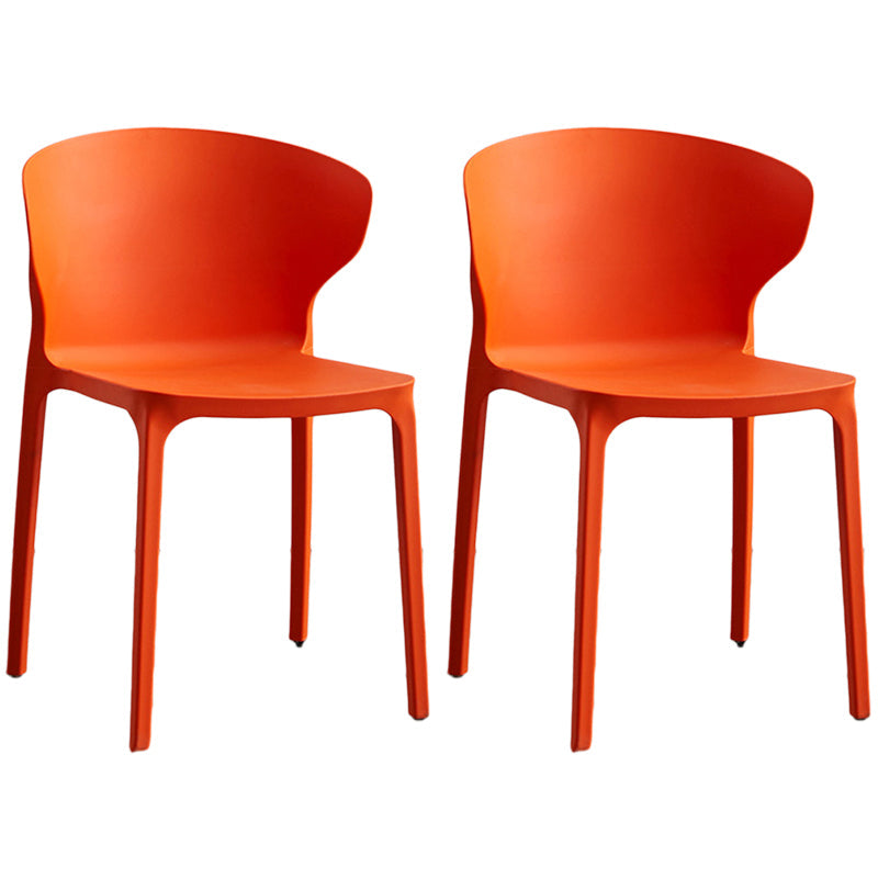 Contemporary Plastic Dining Chair 15.5'' Wide Wingback Side Chair for Home Use Orange 2 Piece Set Clearhalo ' kitchen&dining_furn' 'Dining Chairs' 'Dining Tables & Seating' 'dining_chair' 'furn' 'furn_dining_chair' 'Furniture' 'furniture_dining_chair' 'Kitchen & Dining Furniture' 'kitchen' 3468085