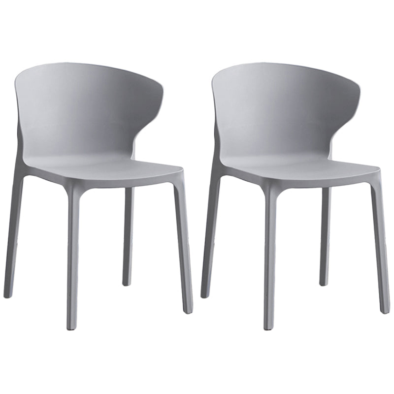 Contemporary Plastic Dining Chair 15.5'' Wide Wingback Side Chair for Home Use Light Gray 2 Piece Set Clearhalo ' kitchen&dining_furn' 'Dining Chairs' 'Dining Tables & Seating' 'dining_chair' 'furn' 'furn_dining_chair' 'Furniture' 'furniture_dining_chair' 'Kitchen & Dining Furniture' 'kitchen' 3468087