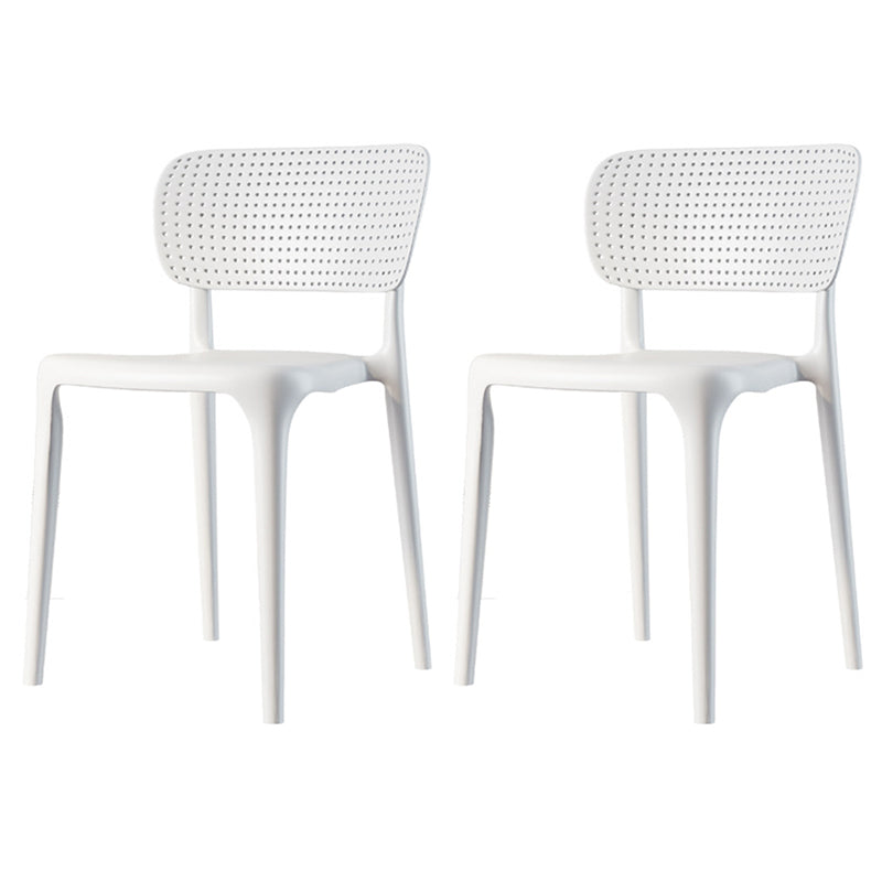 Contemporary Plastic Dining Chair 16.5'' Wide Open Side Chair for Home Use White 2 Piece Set Clearhalo ' kitchen&dining_furn' 'Dining Chairs' 'Dining Tables & Seating' 'dining_chair' 'furn' 'furn_dining_chair' 'Furniture' 'furniture_dining_chair' 'Kitchen & Dining Furniture' 'kitchen' 3468101