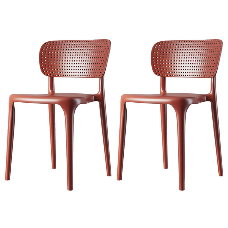 Contemporary Plastic Dining Chair 16.5'' Wide Open Side Chair for Home Use Red 2 Piece Set Clearhalo ' kitchen&dining_furn' 'Dining Chairs' 'Dining Tables & Seating' 'dining_chair' 'furn' 'furn_dining_chair' 'Furniture' 'furniture_dining_chair' 'Kitchen & Dining Furniture' 'kitchen' 3468113