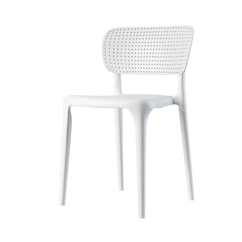 Contemporary Plastic Dining Chair 16.5'' Wide Open Side Chair for Home Use White 1 Piece Clearhalo ' kitchen&dining_furn' 'Dining Chairs' 'Dining Tables & Seating' 'dining_chair' 'furn' 'furn_dining_chair' 'Furniture' 'furniture_dining_chair' 'Kitchen & Dining Furniture' 'kitchen' 3468117