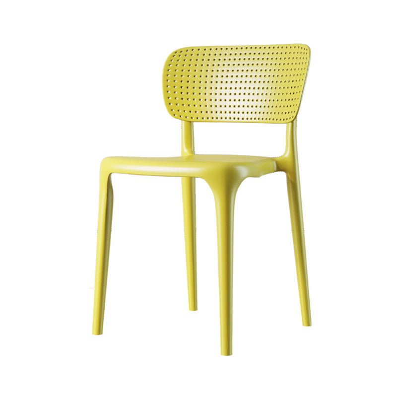 Contemporary Plastic Dining Chair 16.5'' Wide Open Side Chair for Home Use Yellow 1 Piece Clearhalo ' kitchen&dining_furn' 'Dining Chairs' 'Dining Tables & Seating' 'dining_chair' 'furn' 'furn_dining_chair' 'Furniture' 'furniture_dining_chair' 'Kitchen & Dining Furniture' 'kitchen' 3468118