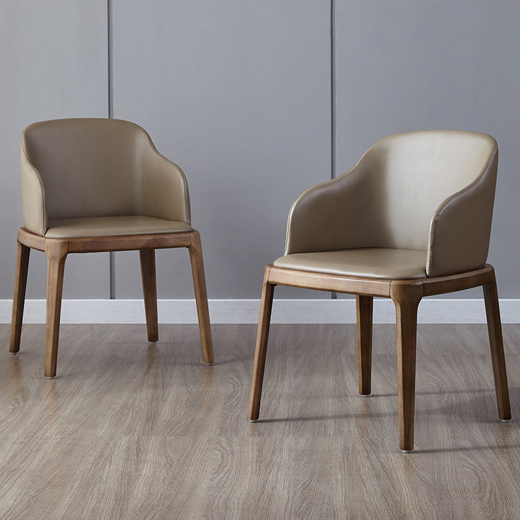 Modern Dining Chair Solid Back Side Chair with 4 Wood Legs for Home Use Clearhalo ' kitchen&dining_furn' 'Dining Chairs' 'Dining Tables & Seating' 'dining_chair' 'furn' 'furn_dining_chair' 'Furniture' 'furniture_dining_chair' 'Kitchen & Dining Furniture' 'kitchen' 3468125