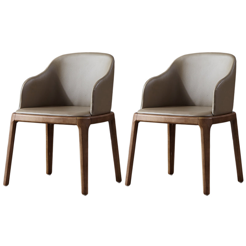 Modern Dining Chair Solid Back Side Chair with 4 Wood Legs for Home Use Khaki 2 Piece Set Clearhalo ' kitchen&dining_furn' 'Dining Chairs' 'Dining Tables & Seating' 'dining_chair' 'furn' 'furn_dining_chair' 'Furniture' 'furniture_dining_chair' 'Kitchen & Dining Furniture' 'kitchen' 3468126
