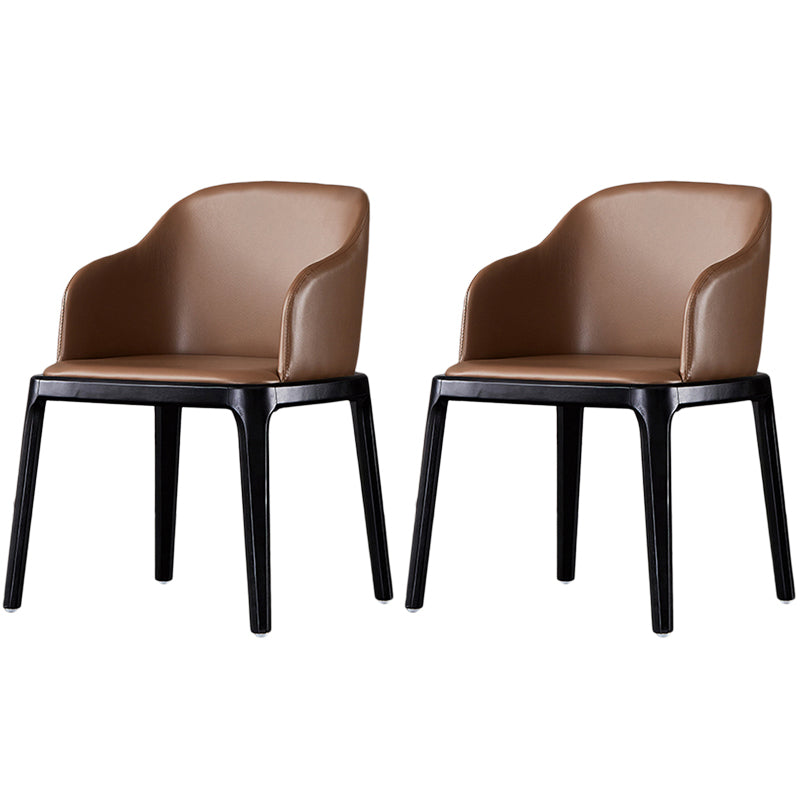 Modern Dining Chair Solid Back Side Chair with 4 Wood Legs for Home Use Coffee 2 Piece Set Clearhalo ' kitchen&dining_furn' 'Dining Chairs' 'Dining Tables & Seating' 'dining_chair' 'furn' 'furn_dining_chair' 'Furniture' 'furniture_dining_chair' 'Kitchen & Dining Furniture' 'kitchen' 3468131