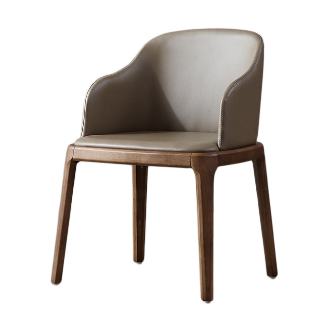 Modern Dining Chair Solid Back Side Chair with 4 Wood Legs for Home Use Clearhalo ' kitchen&dining_furn' 'Dining Chairs' 'Dining Tables & Seating' 'dining_chair' 'furn' 'furn_dining_chair' 'Furniture' 'furniture_dining_chair' 'Kitchen & Dining Furniture' 'kitchen' 3468134