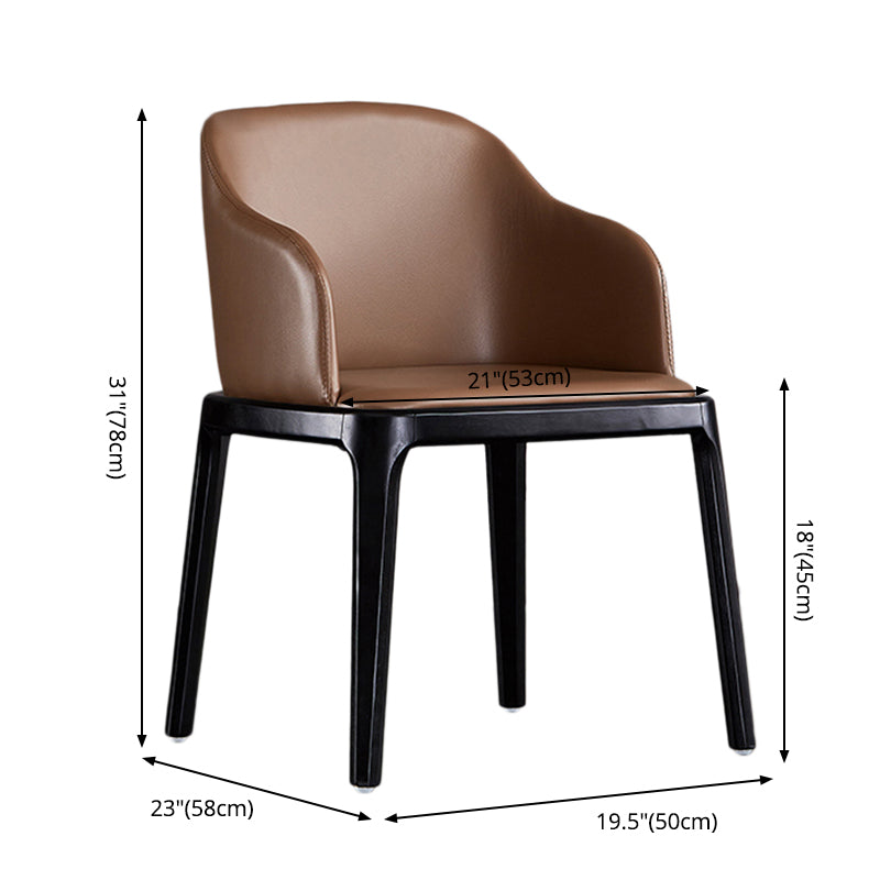 Modern Dining Chair Solid Back Side Chair with 4 Wood Legs for Home Use Clearhalo ' kitchen&dining_furn' 'Dining Chairs' 'Dining Tables & Seating' 'dining_chair' 'furn' 'furn_dining_chair' 'Furniture' 'furniture_dining_chair' 'Kitchen & Dining Furniture' 'kitchen' 3468136