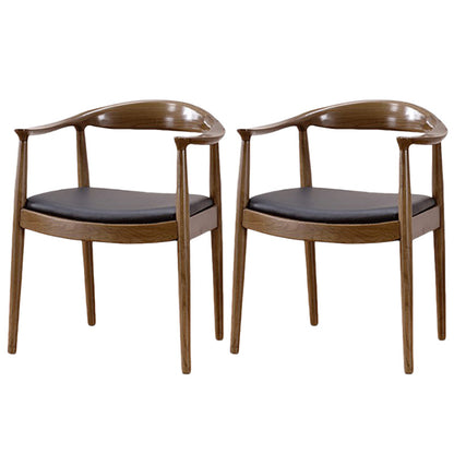 Modern Dining Chair 24'' Wide Open Side Chair with 4 Wood Legs for Home Use Walnut 2 Piece Set Clearhalo ' kitchen&dining_furn' 'Dining Chairs' 'Dining Tables & Seating' 'dining_chair' 'furn' 'furn_dining_chair' 'Furniture' 'furniture_dining_chair' 'Kitchen & Dining Furniture' 'kitchen' 3468143