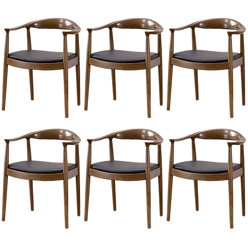 Modern Dining Chair 24'' Wide Open Side Chair with 4 Wood Legs for Home Use Walnut 6 Piece Set Clearhalo ' kitchen&dining_furn' 'Dining Chairs' 'Dining Tables & Seating' 'dining_chair' 'furn' 'furn_dining_chair' 'Furniture' 'furniture_dining_chair' 'Kitchen & Dining Furniture' 'kitchen' 3468147