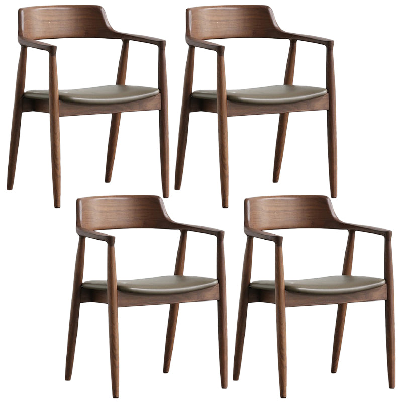 Contemporary Dining Chair 23'' Wide Open Side Chair with 4 Wood Legs for Home Use Khaki 4 Piece Set Clearhalo ' kitchen&dining_furn' 'Dining Chairs' 'Dining Tables & Seating' 'dining_chair' 'furn' 'furn_dining_chair' 'Furniture' 'furniture_dining_chair' 'Kitchen & Dining Furniture' 'kitchen' 3468154