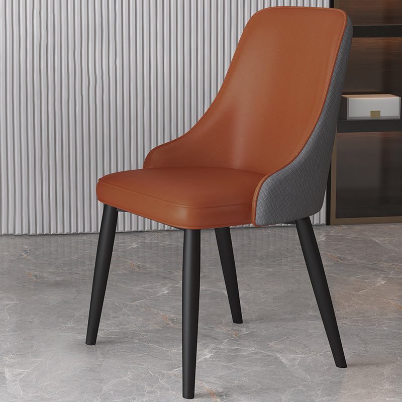 Metal Modern Dining Side Chair with Color Cushion Parsons Chair for Home Brown 1 Piece Clearhalo ' kitchen&dining_furn' 'Dining Chairs' 'Dining Tables & Seating' 'dining_chair' 'furn' 'furn_dining_chair' 'Furniture' 'furniture_dining_chair' 'Kitchen & Dining Furniture' 'kitchen' 3468168