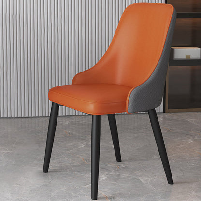 Metal Modern Dining Side Chair with Color Cushion Parsons Chair for Home Orange 1 Piece Clearhalo ' kitchen&dining_furn' 'Dining Chairs' 'Dining Tables & Seating' 'dining_chair' 'furn' 'furn_dining_chair' 'Furniture' 'furniture_dining_chair' 'Kitchen & Dining Furniture' 'kitchen' 3468169