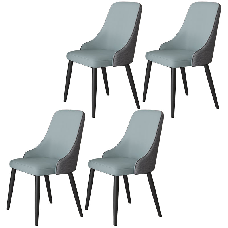 Metal Modern Dining Side Chair with Color Cushion Parsons Chair for Home Blue 4 Piece Set Clearhalo ' kitchen&dining_furn' 'Dining Chairs' 'Dining Tables & Seating' 'dining_chair' 'furn' 'furn_dining_chair' 'Furniture' 'furniture_dining_chair' 'Kitchen & Dining Furniture' 'kitchen' 3468182
